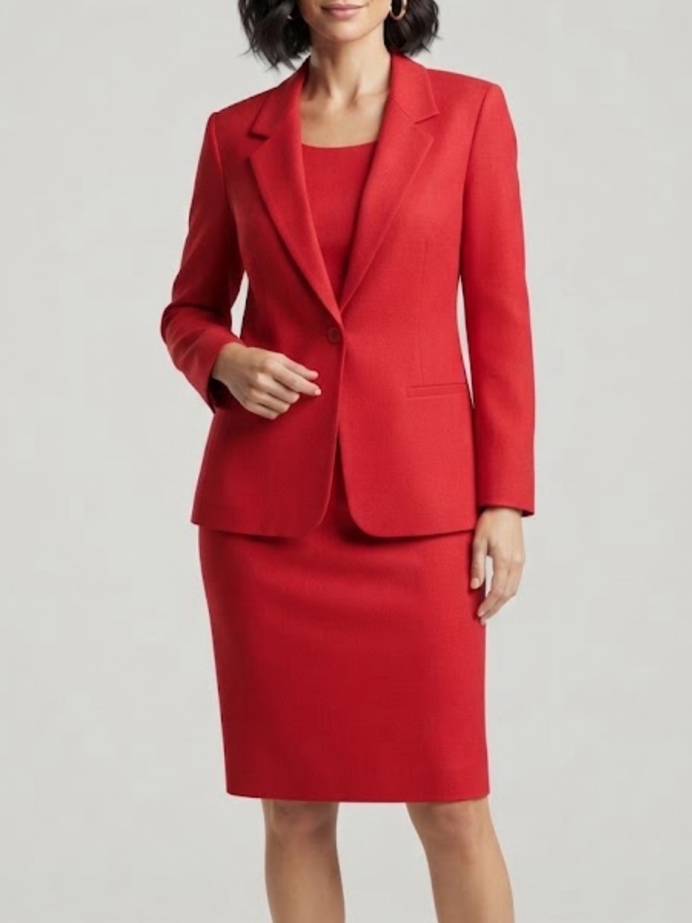 Vintage Devon Polyester Red Skirt Set